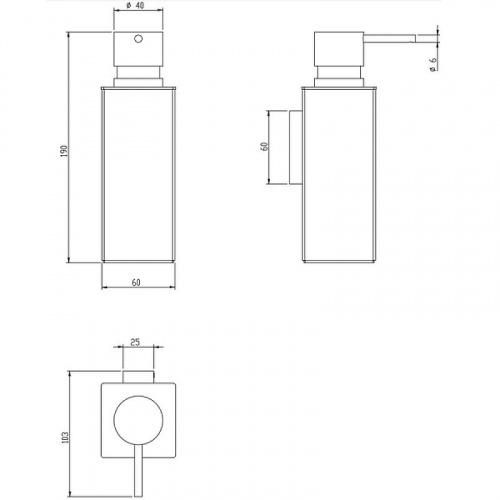 Дозатор для жидкого мыла Omnires Uni UN10720/KCR Хром матовый фото 2