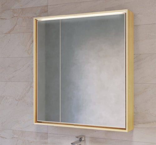 Зеркальный шкаф Raval Frame 75 с подсветкой Белый фото 5