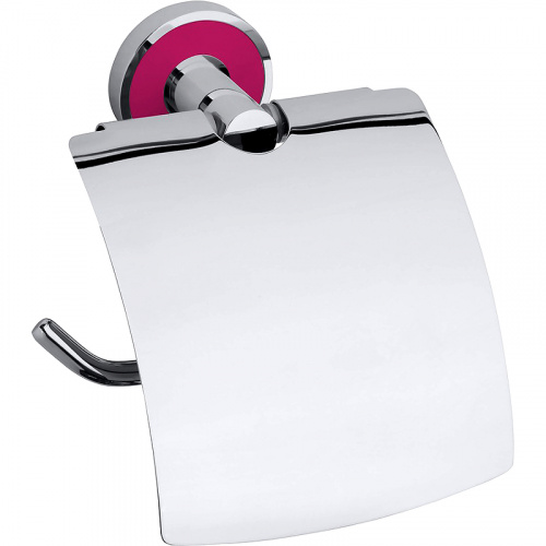 Держатель туалетной бумаги Bemeta Trend-i 104112018f с крышкой Хром Розовый