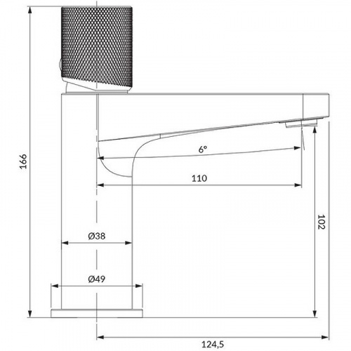 Смеситель для раковины Omnires Contour CT8010GLB Золото брашированное фото 4