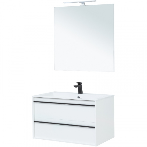 Комплект мебели для ванной Aquanet Lino 90 271957 подвесной Белый матовый фото 2