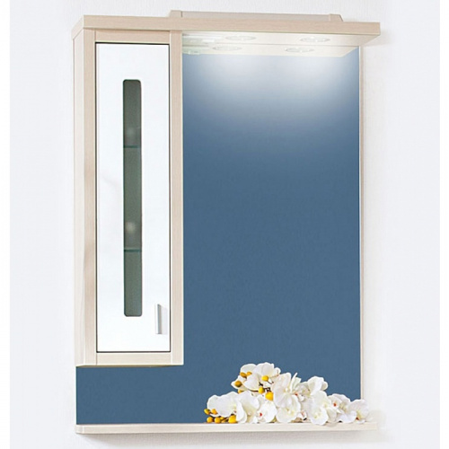 Зеркало со шкафом Бриклаер Бали 62 Корпус венге, фасад белый L фото 2