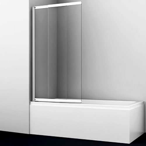 Шторка на ванну WasserKRAFT Main 100x140 41S02-100WS профиль Серебристый стекло прозрачное с покрытием WasserSchutz