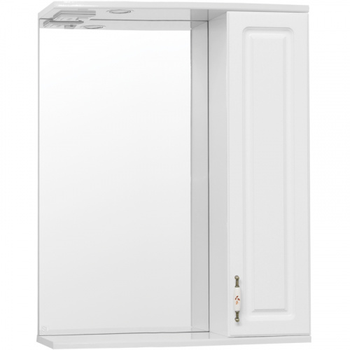 Зеркало со шкафом Style Line Олеандр 2 65 С с подсветкой Белый глянец