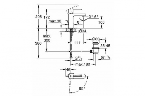 Смеситель для раковины Grohe Plus 23870003 Хром фото 4