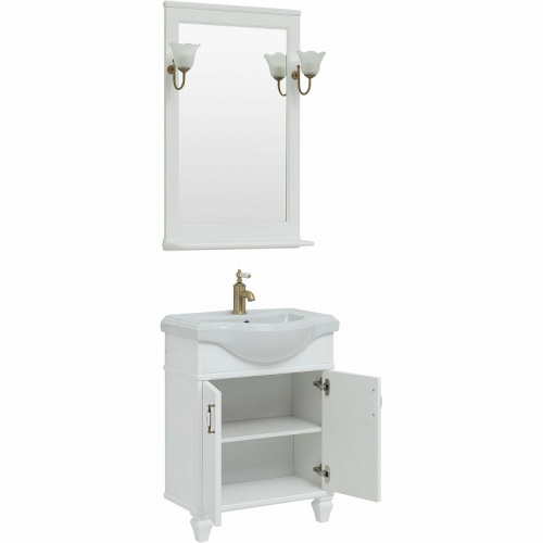 Комплект мебели для ванной Aquanet Валенса New Классик 65 273544 подвесной Белый матовый фото 2