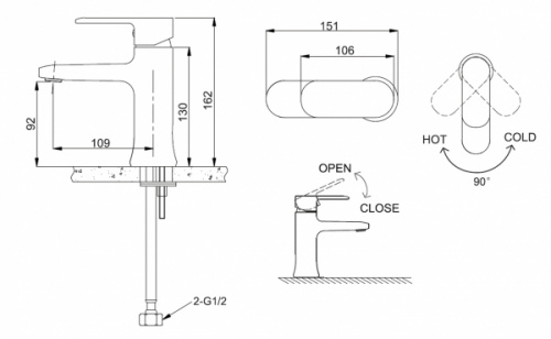 Душевая система со смесителем для раковины Bravat Opal F125183CP-SET Хром фото 8