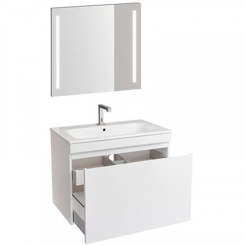 Комплект мебели для ванной Geberit Renova Plan 80 529.916.01.8 подвесной Белый глянец фото 2