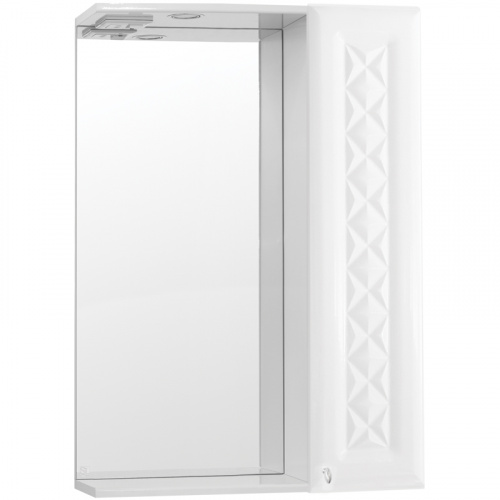 Зеркало со шкафом Style Line Канна 60 С Люкс с подсветкой Белый глянец