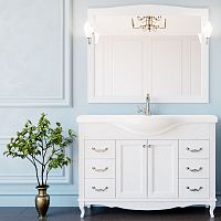 Комплект мебели для ванной ValenHouse Эллина 120 EK120_БХ Белый ручки Хром