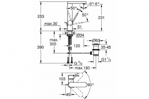 Смеситель для раковины Grohe Plus 23851003 Хром фото 3