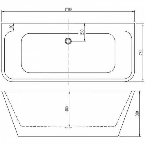 Акриловая ванна Aquanet Perfect 170x75 260050 без гидромассажа фото 6