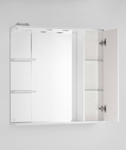 Зеркало со шкафом Style Line Эко фьюжн Панда 80 С с подсветкой Белый глянец фото 8