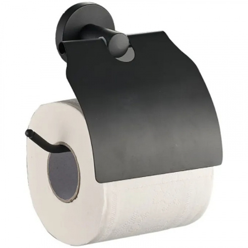 Держатель туалетной бумаги Haiba HB8703 с крышкой Черный