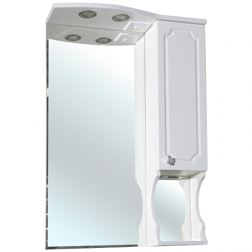 Зеркало со шкафом Bellezza Кантри 65 с подсветкой R Белое фото 7