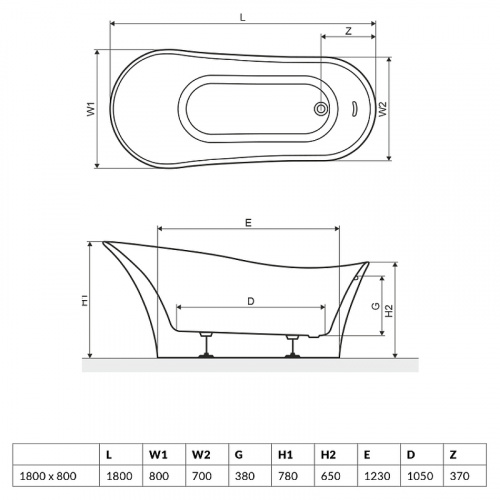 Акриловая ванна Excellent Mirage 180x80 WAEX.MRP18WH без гидромассажа фото 9