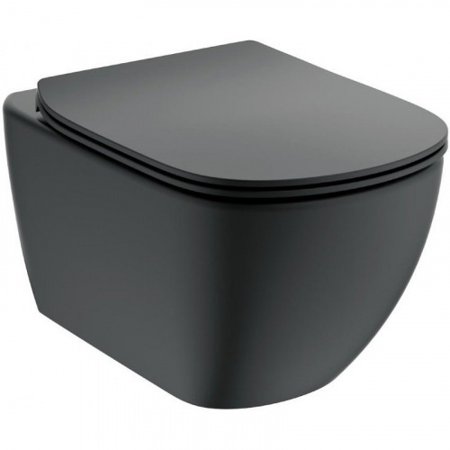 Сиденье для унитаза Ideal Standard Tesi T3527V3 Черное матовое с микролифтом фото 2