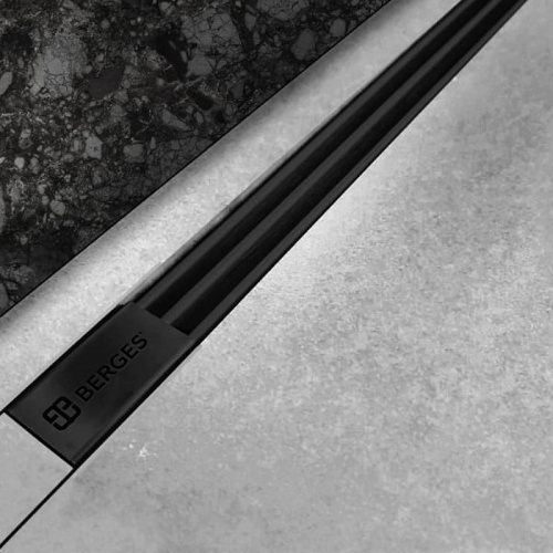 Душевой лоток Berges Wasserhaus Super Slim 600 095052 с Черной матовой решеткой фото 2