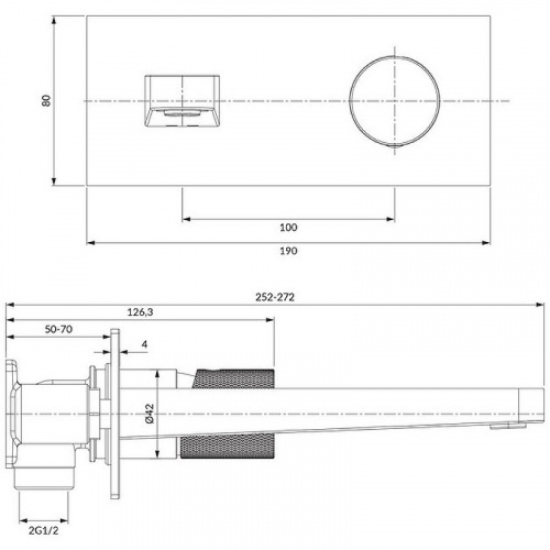 Смеситель для раковины Omnires Contour CT8015GLB Золото брашированное фото 4