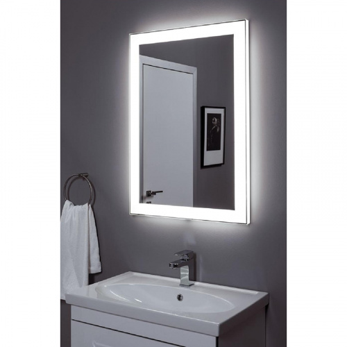Зеркало Dreja Kvadro 60x85 77.9011W с подсветкой Белое фото 3