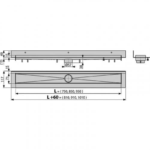 Душевой лоток Alcaplast Modular Wall APZ23-850 без решетки фото 2