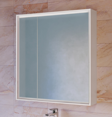 Зеркальный шкаф Raval Frame 75 с подсветкой Белый фото 4