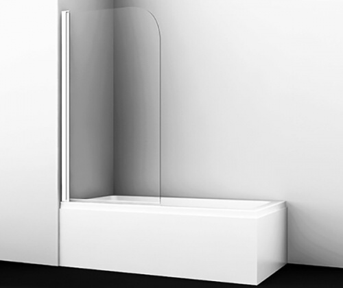 Шторка на ванну WasserKRAFT Leine 80x140 35P01-80W профиль Белый стекло прозрачное фото 2