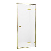 Душевая дверь New Trendy Avexa Gold 90 R EXK-1717 профиль Брашированное золото стекло прозрачное