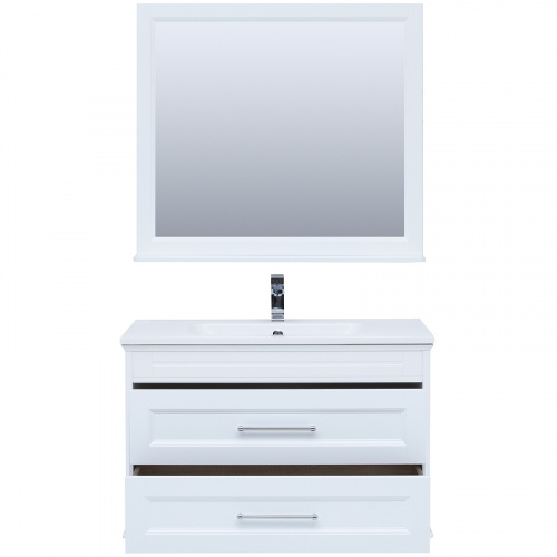 Комплект мебели для ванной Aquanet Бостон M 100 258284 подвесной Белый матовый фото 5