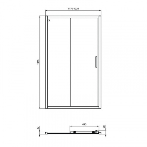 Душевая дверь Ideal Standard Connect 2 120 K968401 профиль Белый матовый стекло прозрачное фото 2