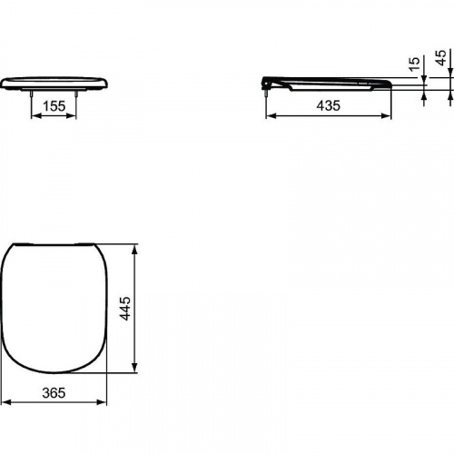 Сиденье для унитаза Ideal Standard Tesi T3529V3 Черное матовое с микролифтом фото 5