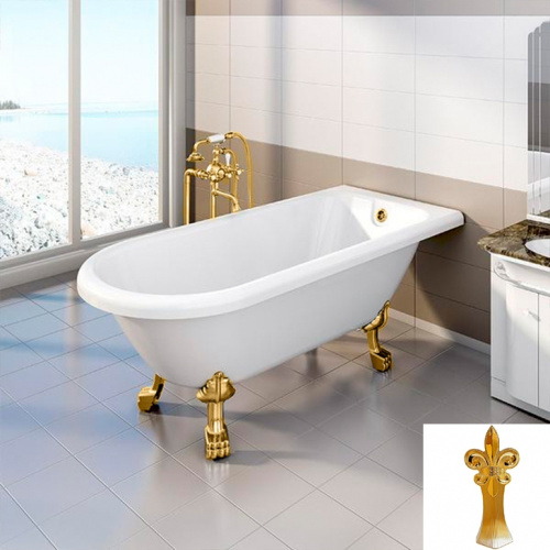 Акриловая ванна Radomir Венеция 175х80 1-01-3-0-9-139 Белая с ножками золото фото 2