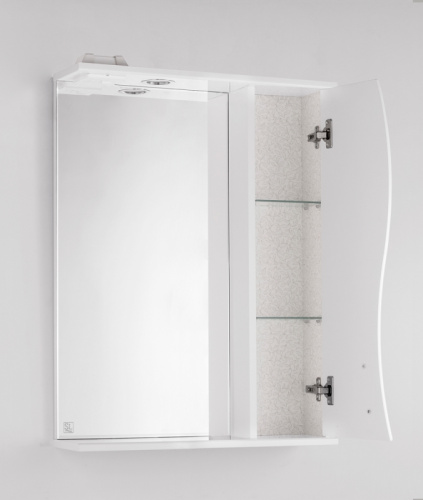 Зеркало со шкафом Style Line Эко волна Панда 60 С с подсветкой Белый глянец фото 8