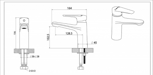 Смеситель для раковины Bravat Arden F1351385CP-RUS Хром фото 2