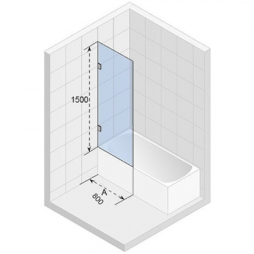 Шторка на ванну Riho VZ Scandic NXT X409 80х150 GX00513C0 профиль Хром стекло прозрачное фото 2