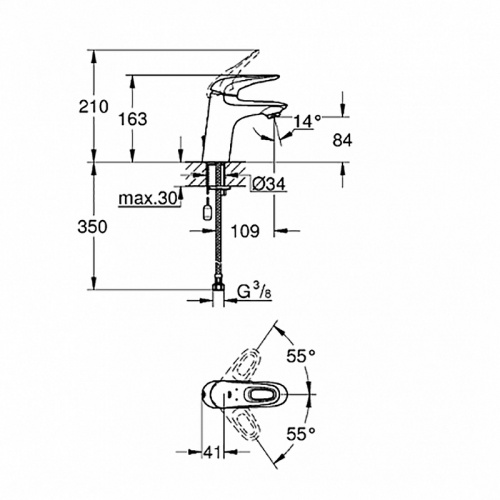 Смеситель для раковины Grohe Eurostyle 23566003 Хром фото 3