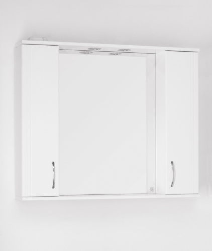 Зеркало со шкафом Style Line Эко стандарт Панда 100 С с подсветкой Белый глянец фото 7