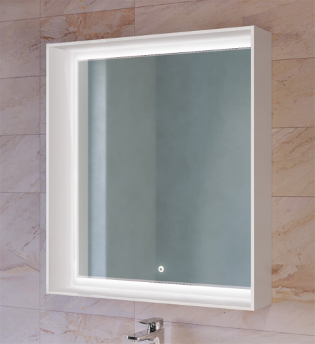 Зеркало Raval Frame 75 с подсветкой Белое фото 4