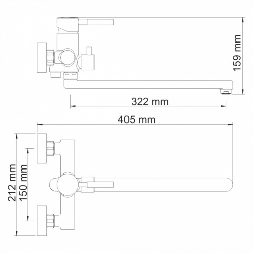 Смеситель для ванны WasserKRAFT Main 4102L универсальный Хром фото 5