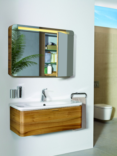 Зеркальный шкаф Vitra Nest Trendy 80 56175 с подсветкой Натуральная древесина фото 4