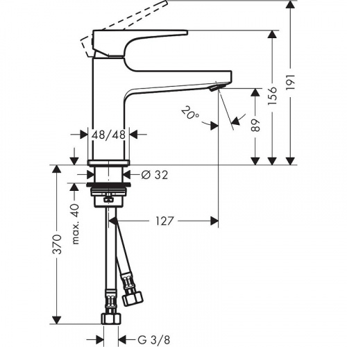 Смеситель для раковины Hansgrohe Metropol 32500340 Черный хром фото 2