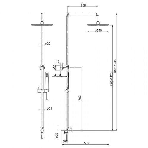 Душевая система Paini RS T4 50CR191ART2P3 Хром фото 6