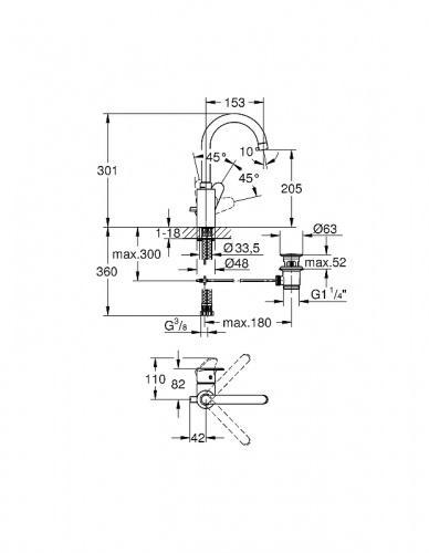 Смеситель для раковины Grohe Vigour 75140526 Хром фото 3