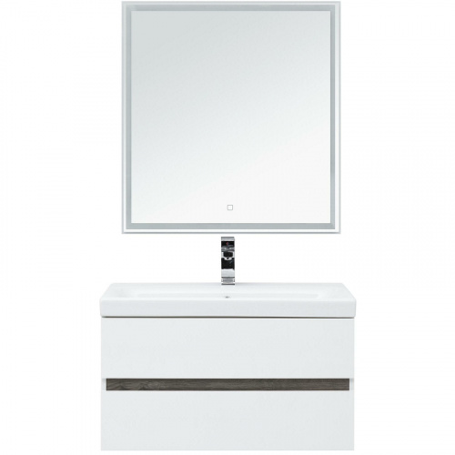 Комплект мебели для ванной Aquanet Беркли 80 258909 подвесной Белый Дуб рошелье фото 3