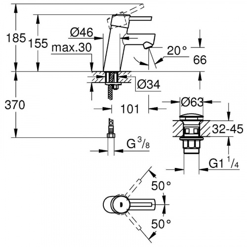 Смеситель для раковины Grohe Concetto 23931001 Хром фото 2