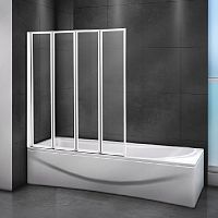 Шторка на ванну Cezares Relax V-4 90х140 профиль Белый стекло прозрачное