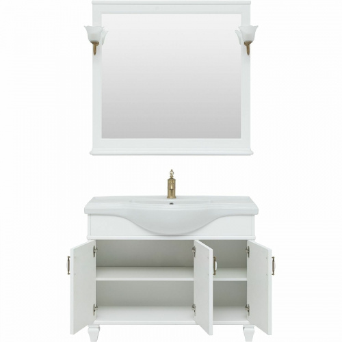 Комплект мебели для ванной Aquanet Валенса New Классик 105 273551 подвесной Белый матовый фото 4