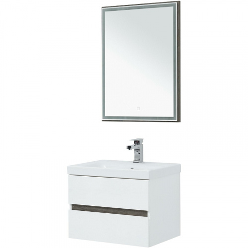 Комплект мебели для ванной Aquanet Беркли 60 258906 подвесной Белый Дуб рошелье фото 2