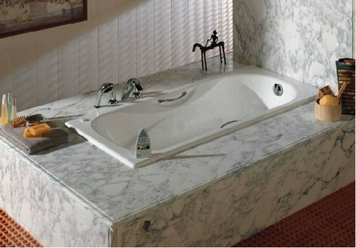 Чугунная ванна Roca Malibu 170x75 2309G000R с отверстиями для ручек с антискользящим покрытием фото 5