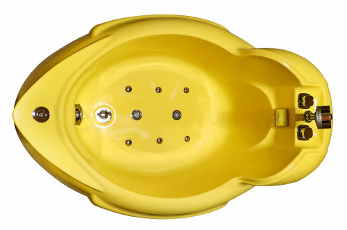 Акриловая ванна Gemy G9285 140х90 Желтая с гидромассажем фото 3